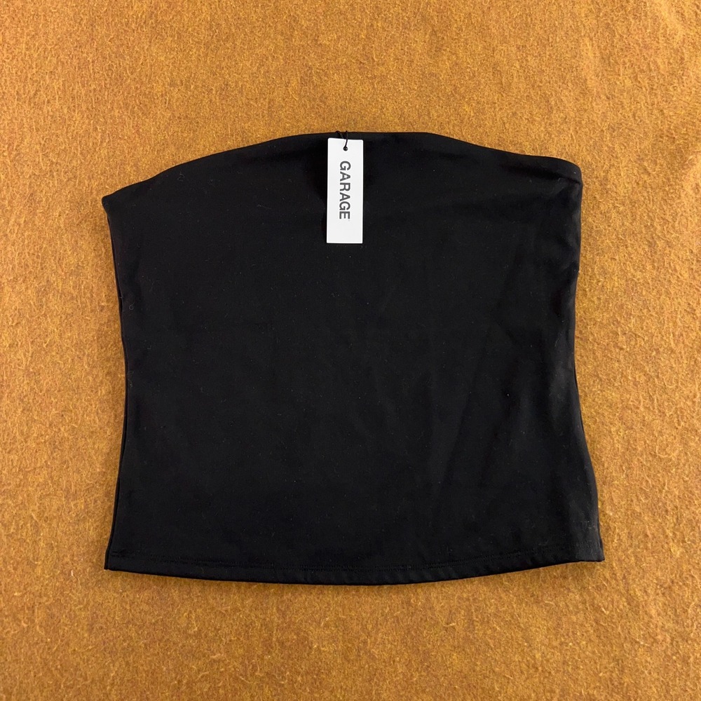 Garage Womens Large Black Sleek Longline Tube Top Strapless NWT